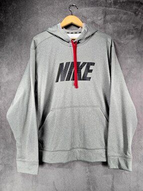 Nike Hoodie Gray Therma Fit Pullover Sweater Sweatshirt Men's Size XL